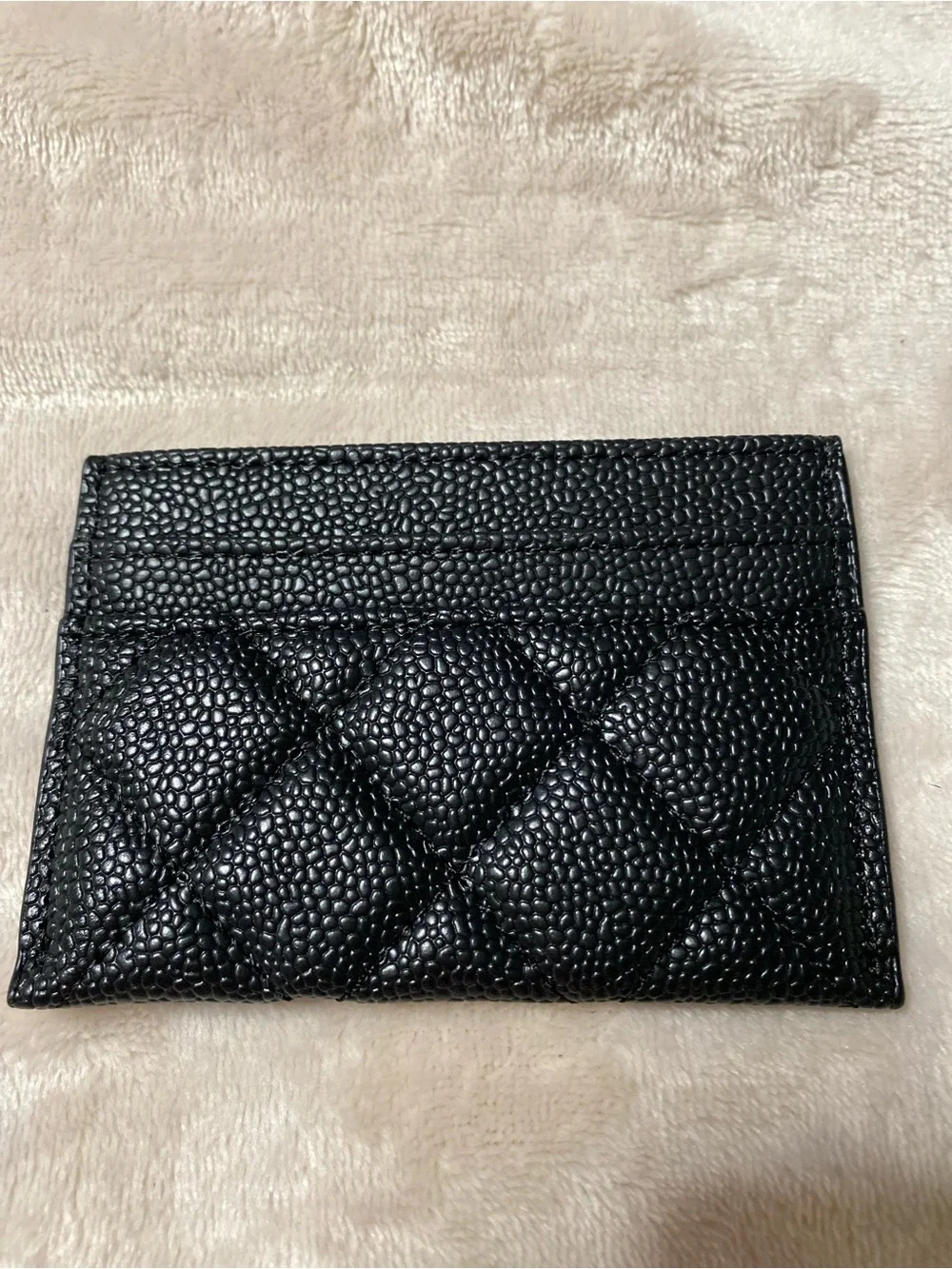 ChaneI Cardholder Black with Silver Tone Hardware NEW !!